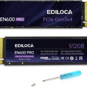 EN600 PRO SSD 512GB PCIE 3.0 GEN 3X4, NVME M.2 2280, up to 3 …
