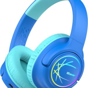 Iclever Kids Bluetooth headphones with LED lights, 43h playt …