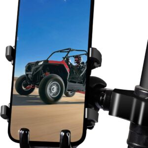 UTV Phone Holder, Aluminum Alloy Heavy Duty Cell Phone Mount…