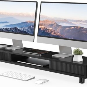 Fenge Dual Monitor Stand, 42.5inch Long Monitor Stands Riser…