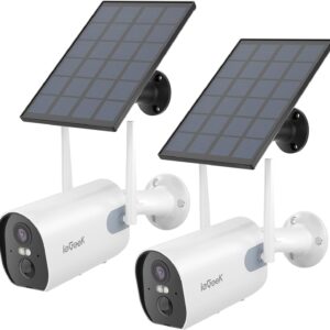 IEGGGEEK OUTDOOR SOLAR SECURITY CHAMBERS 2 Package, Batte …