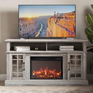 Traditional Belleze 58 “Rustic television stand with 23” electric fi …
