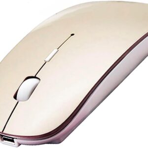 Bluetooth 5.2 Wireless, gold, rechargeable, ergonomic mouse …