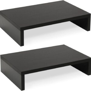 Teamix Wood Monitor Stand Riser-2 Pack, 2 adjustable levels MO …