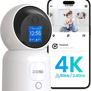 ZOSI 4K PAN/TILT SMART SECURITY INTERNAL CAMERA, Plug 2.4/5 …