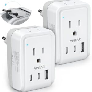 2 package of European travel plug, folding internal vintar …