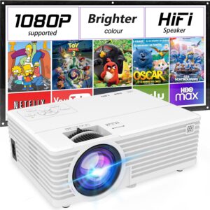 Mini video projector, 1080p compatible, portable outdoor move …