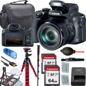 Canon Powershot Sx70 HS Digital Camera (Black)+2x64GB of memory …