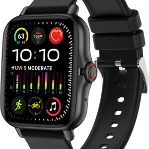Black smart watch, digital screen, fitness tracking, t …