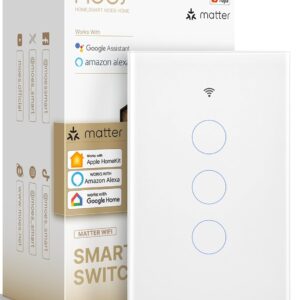 Matter Touch Wall Light Switch, Wi-Fi Glass Panel …