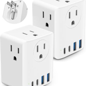 Multiple folding multiple plug output extender of 2 packages, Olcorife 2 Prong …