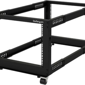Startech.com 4-post 8u Mobile Open Frame Server Rack, 19 inches N …