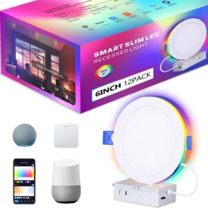 12 Intelligent embedded lighting package 6 inches with RGB flash color …