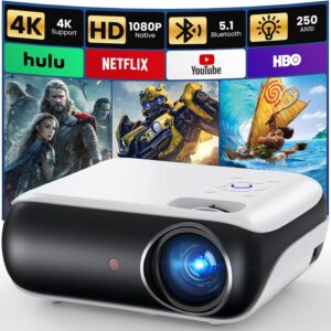 Native 1080p Bluetooth projector, Full HD Portable or …