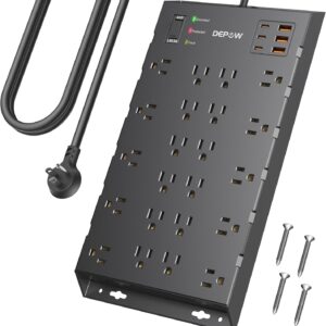 Strip Power strip of surge protection, Plana Plug extension 6.5 feet long …